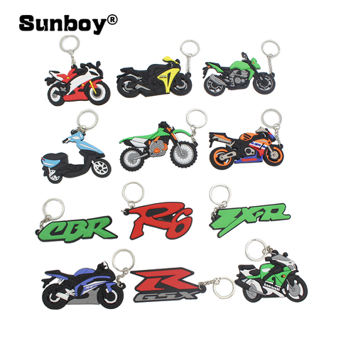 Fashion Keychains Soft Rubber Motorcycle Key Ring for Yamaha R6 Honda CBR Kawasaki ZX-R SUZUKI GSXR Key Chain Souvenir Gift ► Photo 1/6