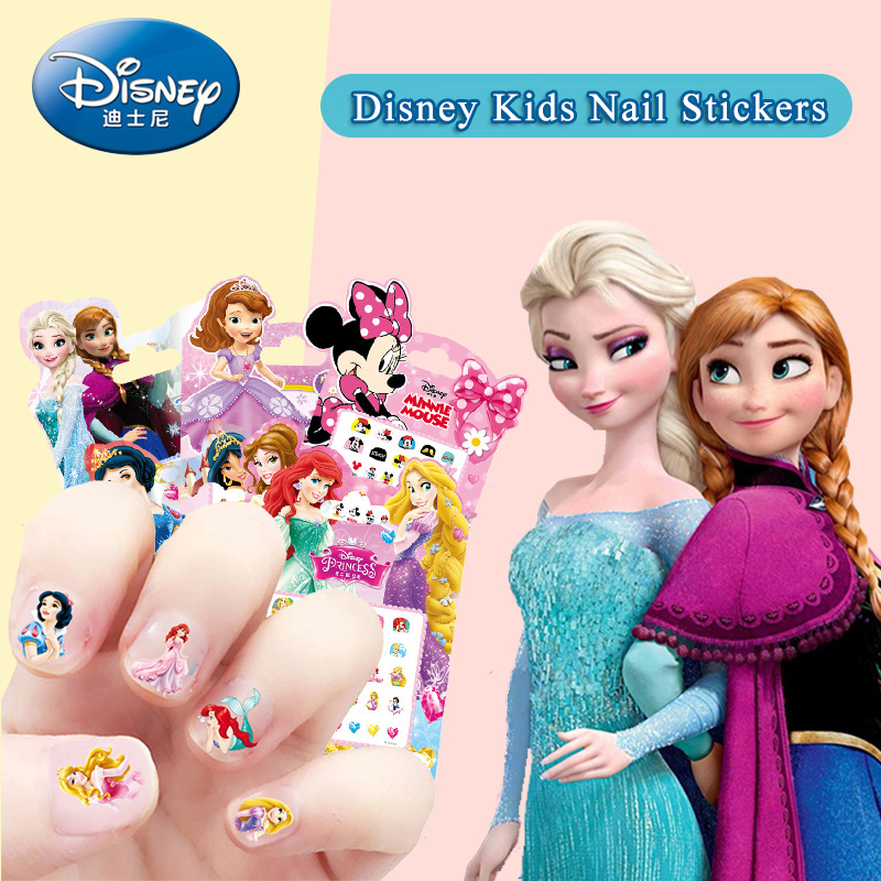 girls Frozen elsa and Anna Makeup Toys Nail Stickers Disney snow White Princess 