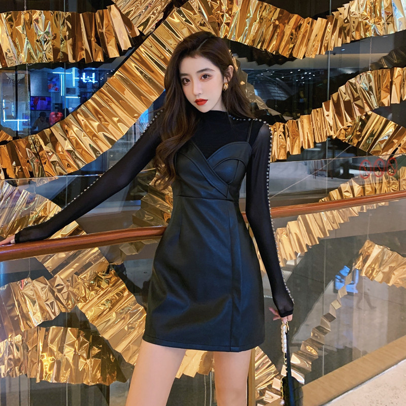 Price History Review On Coigarsam Fashion Women One Piece Dress Korean Winter Spaghetti Strap Add Wool Upset Dresses Black Velvet Wear Bead South Aliexpress Seller Coigarsam Store Alitools Io