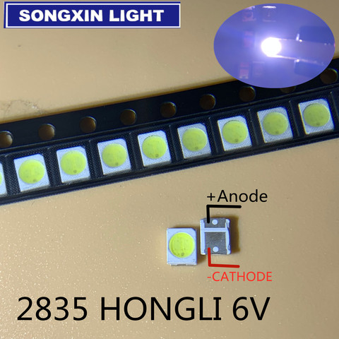 100PCS HONGLI TRONIC LED Backlight 1210 3528 2835 1W 6V 111LM Cool white LCD Backlight for TV TV Application ► Photo 1/3