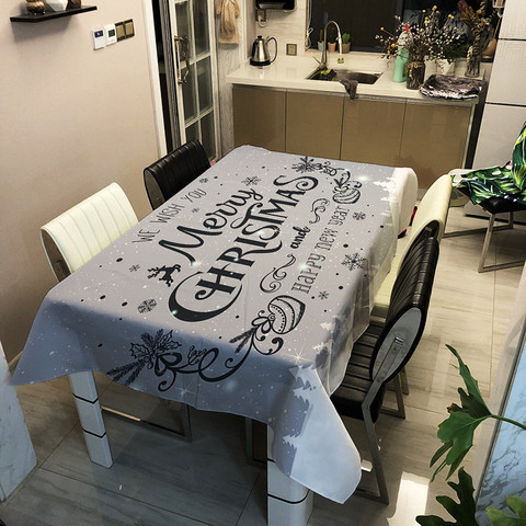 Fashion Sales Christmas Printed Decorative Linen Tablecloth With Oilproof Thick Rectangular Dining Table Cover Tea Table Cloth ► Photo 1/6