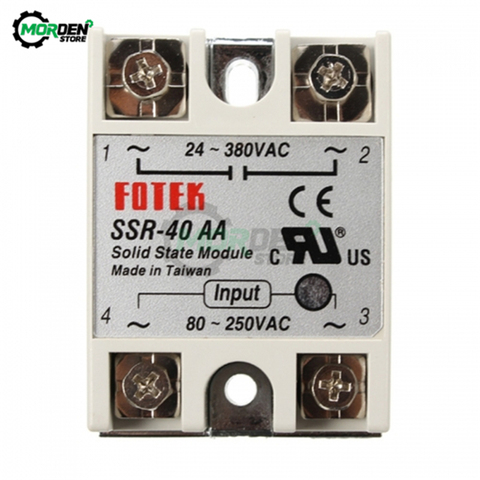 SSR-10AA 25AA 40AA 60AA 100AA AC SSR Single Phase Relay AC-AC 70-280V To 24-480V 10A 25A 40A 60A AA Solid State Relay ► Photo 1/6