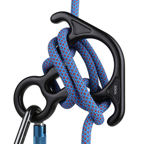 Outdoor Climbing Carabiners Ox Horn Hoop Abseiling Device 50KN Rock Climbing 8 Rings Downhill Descender ► Photo 1/1