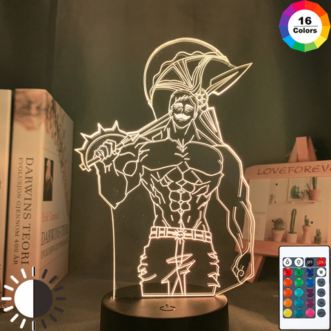 Acrylic Night Light Lamp Anime The Seven Deadly Sins Escanor Light for Bed Room Decor Nightlight Kids Table Lamp Escanor Gift ► Photo 1/6