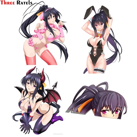 Three Ratels FC108 3D High School Akeno Himejima Sexy Peeker Car Stickers and Decals Waterproof Scratch-proof Sticker DIY Anime ► Photo 1/4