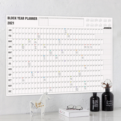 Buy Online 21 Wall Calendar Year Planner Daily Plan Paper With 2 Sheet Mark Stickers For Office School Home Office Supply Alitools