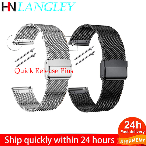 Milanese Loop 18/20/22/ 24mm Watch Band for Samsung Galaxy Watch 42mm 46mm Active 2 40mm 44mm Quick Release Mesh Woven Strap ► Photo 1/5