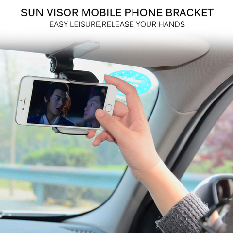 Car Phone Holder Universal Sun Visor Phone Stand Car Navigation Holder Clip Install On Sun Visor For Phone GPS Car Accessories ► Photo 1/6