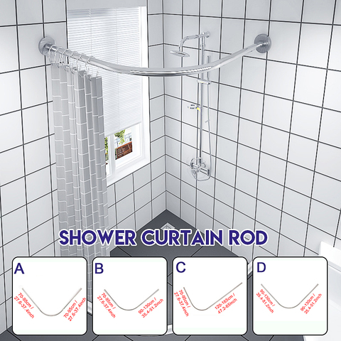 Extendable Curved Shower Curtain Rod, What Size Shower Curtain Do I Need For An L Shaped Rod