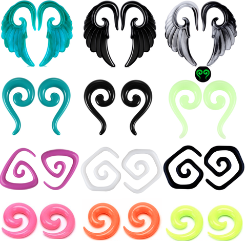 1Pair Acrylic Spiral Ear Taper Gauge Plugs Snail Wings Ear Stretchers Plugs And Tunnels Piercing Oreja Dilataciones Body Jewelry ► Photo 1/6