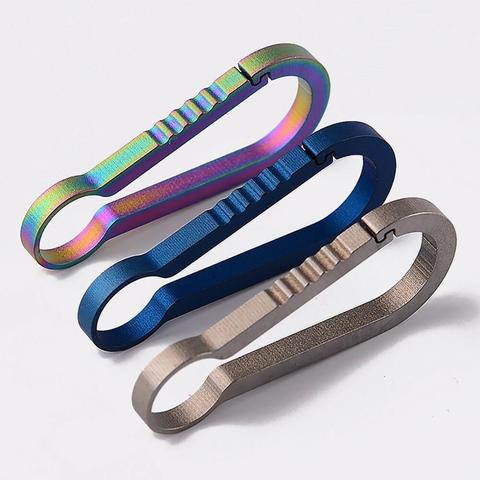 EDC Mini Titanium Keychain Backpack Buckle Mini Hanging Small Large Buckle For 25kg Design Circle Creative Durable Loading ► Photo 1/6