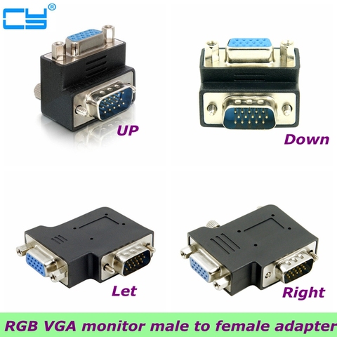 90 degree up, down, right and left right angle VGA SVGA revolution VGA 15Pin female display adapter for PC notebook TV ► Photo 1/5