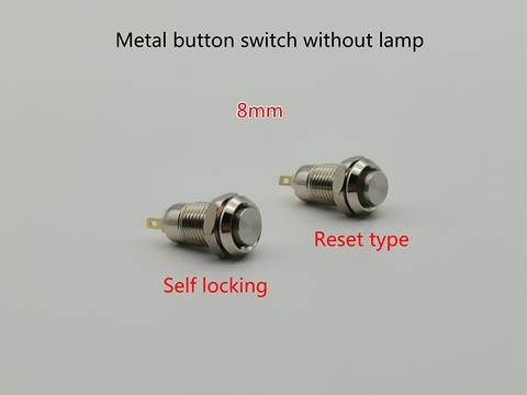 8mm metal button Mini button switch 2-pin self-locking / latch self reset / instantaneous waterproof ► Photo 1/5