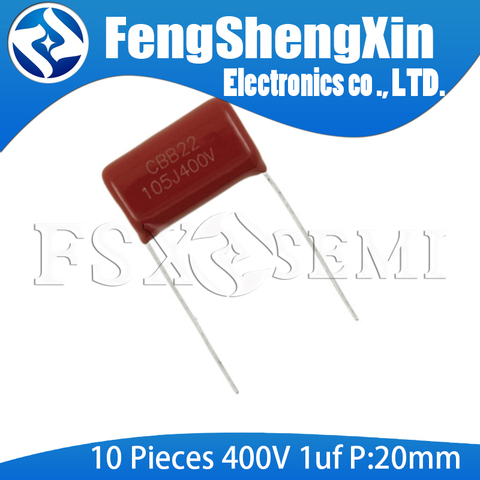 10pcs/lot New 400V105 1UF Pitch 20MM 400V 105 1000NF CBB Polypropylene film capacitor CBB22 105J 400V ► Photo 1/2