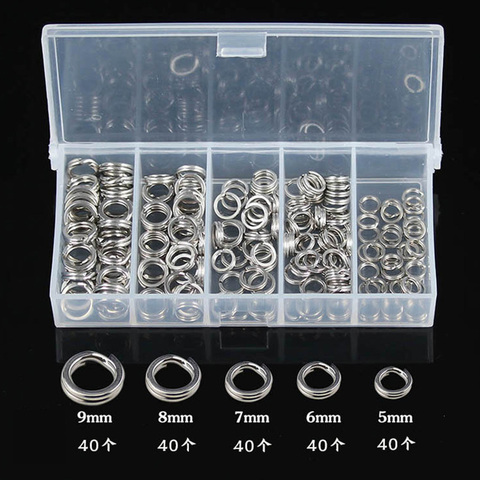Quality 200pcs Mixed River Double/Split/Connecting Ring Assorted  Stainless Steel Fishing Tackle/Accessoies For Blank Lures ► Photo 1/6