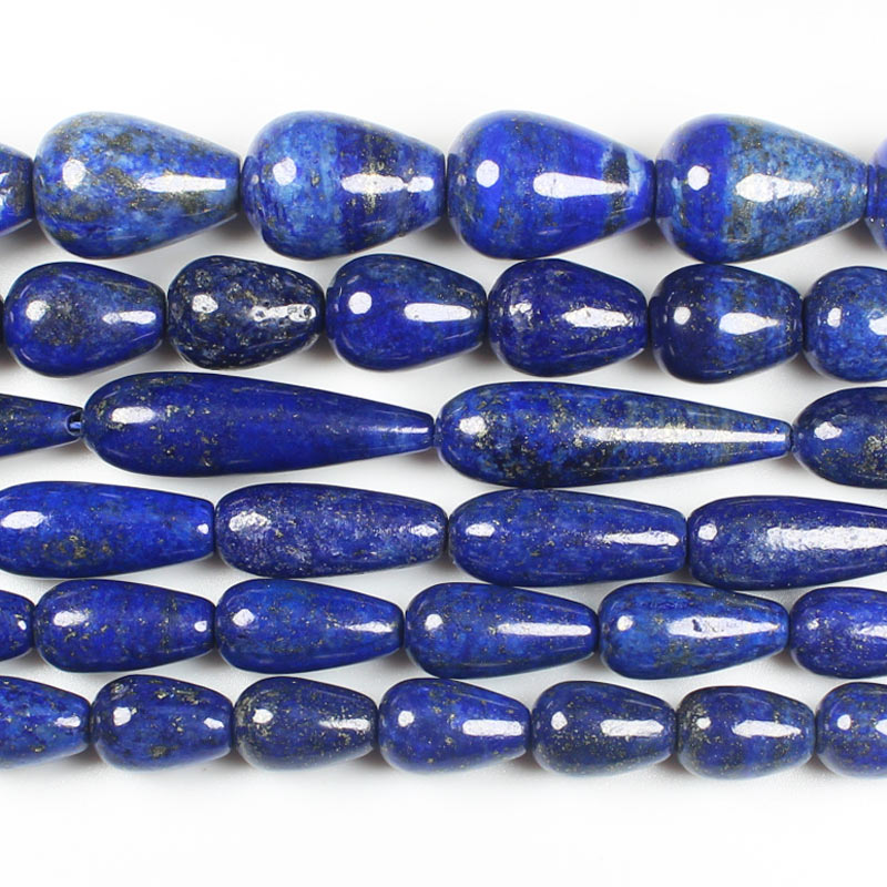 Natural Blue Egyptian Lapis Lazuli Gemstone 13x18mm Teardrop Beads Necklace 18"
