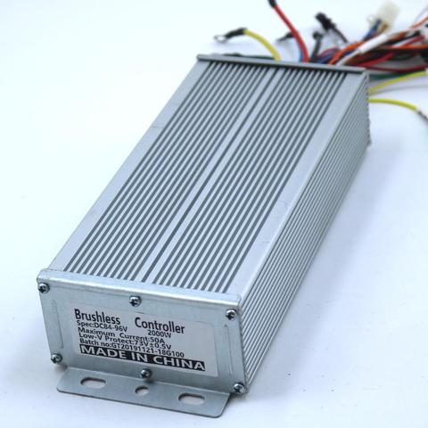 GREENTIME Sensor/sensorless Dual mode 84-96V 2000W 50A BLDC motor controller E-bike brushless speed controller ► Photo 1/3