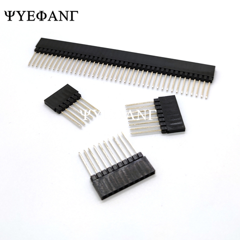 5pcs 2.54mm PC104 Female Header 1X6P/8P/10P/40P Straight Pin Length 12mm single row Gold-plated ► Photo 1/5