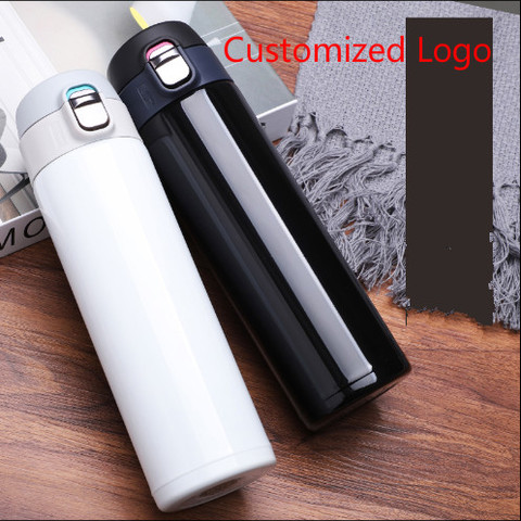 Thermos Cup Customized Logo with Free 500ml Stainless Steel Gifts Lettering Advertising Cup Printing ► Photo 1/6