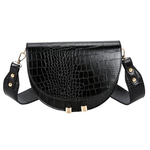 Luxury Crocodile Pattern Crossbody Bags for Women 2022 Half Round Messenger Bag PU Leather Handbags Shoulder Bag sac main femme ► Photo 1/6
