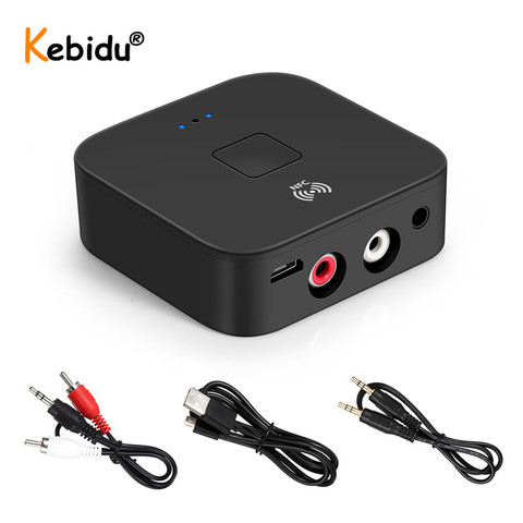 KEBIDU NFC Bluetooth 5.0 Receiver 3.5mm AUX Support NFC RCA HiFi Wireless Adapter Stream Music on 2 Speakers Simutaneously ► Photo 1/6