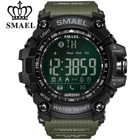 SMAEL Mens Chronograph Watches Sport Male Clock Stop Army Military Watch Men Multifunction Waterproof LED Digital Watch for Man ► Photo 1/6