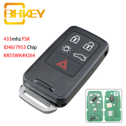 Remote Key for Volvo Smart Car Key Fob KR55WK49264 for Volvo XC60 S60 S60L V40 V60 S80 XC70 KYDZ ID46/7953 Chip 433Mhz ► Photo 1/5