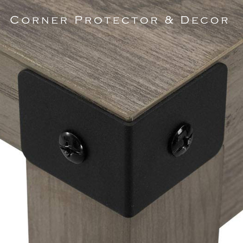 Black and Bronze Color Options Iron metal corner Bracket protector with free screws for Table or Cabinet Top Panel Leg etc ► Photo 1/6