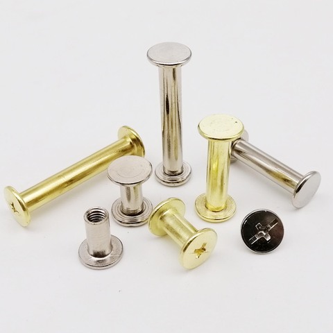 2/10pcs M5x5-150mm Golden Silver Leather Bag Belt Photo Scrapbook Album Account Book Post Binding Chicago Screw Nail Rivet Bolt ► Photo 1/6