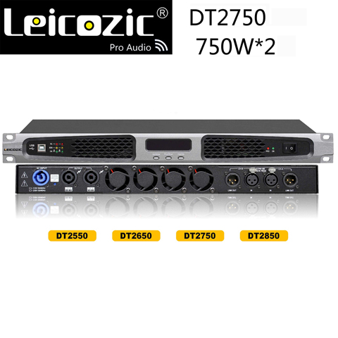 Leicozic DT2750 Aduio amplifier 750w RMS 1200w 4ohms class d professional power amplifier power supply switching pro amplifier ► Photo 1/6