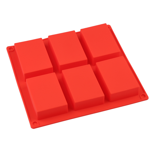 New 6-Cavity Rectangle Soap Mold Silicone Craft DIY Making Homemade Cake Mould 3D Plain Soap Mold Form Tray Baking Tools ► Photo 1/6