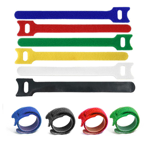 100PCS/Set Candy Color Data Cable Tie Nylon Hook Loop Cable Wiring Harness Cable Fastener Marker Straps Power Wire Management ► Photo 1/6