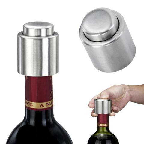 1pcs Silver Stainless Steel Wine Bottle Stopper Champagne Vacuum Saver Preserver Pump Kitchen Restaurant Bar Tool Dropship TSLM1 ► Photo 1/6