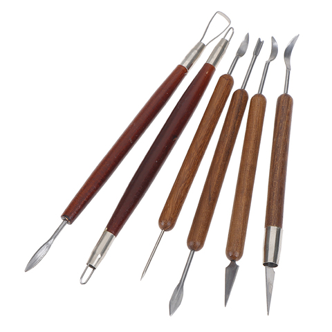 6 PCS/Set Pottery Ceramics Tools Polymer Clay Modeling Tools Wax Carving Sculpt Tool ► Photo 1/6