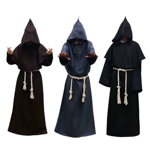 Unisex Halloween Robe Hooded Cloak Costume Cosplay Monk Suit Adult Role-playing Decoration Clothing ► Photo 1/6