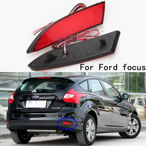 MZORANGE 2 PCS Bumper Reflector Lamp For Ford Focus 3 2012 Rear Light Car Styling 12V Tail Brake Stop Warning Light Turn Light ► Photo 1/6