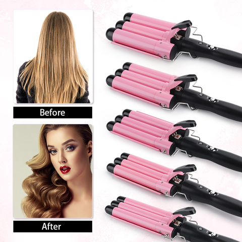 3 Barrels Hair Curling Iron Automatic Perm Splint Ceramic Hair Curler Hair Waver Curlers Rollers Styling Tools Hair Styler Wand ► Photo 1/6