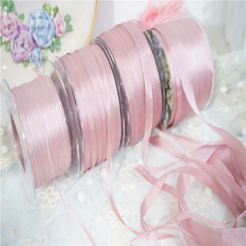 2mm 4mm 7mm 13mmx10m/roll ins style wedding ribbon 100% pure silk embroidery ribbon silk edge ribbon Anya Ribbon Handcraft ► Photo 1/6