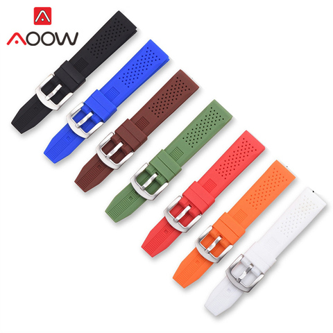 Universal 16mm 18mm 20mm 22mm 24mm Soft Silicone Watchband for Gear S2 S3 Sport Waterproof Strap Bracelet Band Accessories ► Photo 1/6