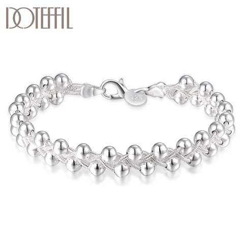 DOTEFFIL 925 Sterling Silver Braided Grape Beads Bracelet For Women Wedding Engagement Party Fashion  Jewelry ► Photo 1/6