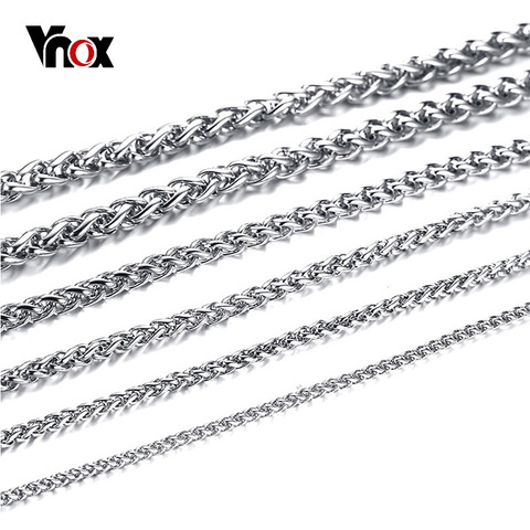 Vnox Men's Spiga Chain Necklace Color Stainless Steel Wheat Long Necklace Colar Masculino Rapper Hip Hop Italy Jewelry ► Photo 1/6