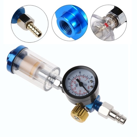 Spray Gun Air Regulator Gauge + In-line Water Trap Filter + JP/EU/US Adapter Pneumatic Tools Accessories For Airbrush ► Photo 1/6