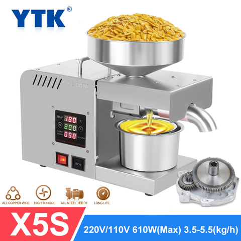 YTK X5S  Automatic Household FLaxseed Oil Press Oil Extractor Peanut Oil Press Cold Press Oil Machine 1500W (MAX) ► Photo 1/6