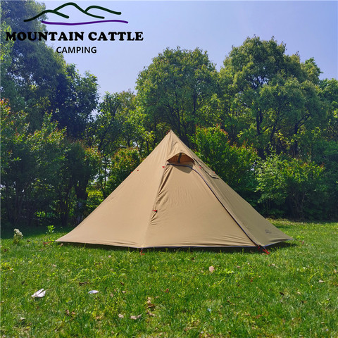 Ultralight Camping Pyramid Tent 3-4 Person 210T Large Rodless Teepee Tents for Family Team Outdoor Backpacking Camping Hiking ► Photo 1/6