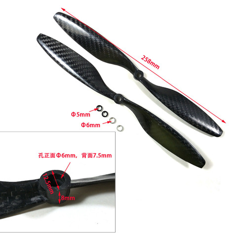 1 Pair 1045 Carbon Fiber Propellers F450 F550 Propeller 10*4.5 10 inch CW CCW Props for F450 550 RC QuadCoptor Multi-Copter ► Photo 1/6