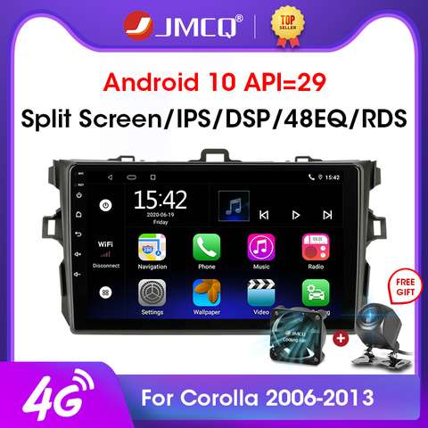 JMCQ Android 10.0 2GB+32GB CarPlay Car Radio Multimidia Video Player GPS For Toyota Corolla E140 E150 2006 2012 2013 2 din ► Photo 1/6