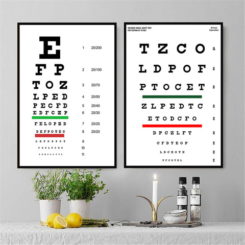 Modern Eye Test Snellen Chart Best Eye Test Deals Poster And Prints Art Paintings Wall Pictures For Living Room Home Decor ► Photo 1/6