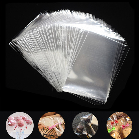 100pcs Transparent Small Plastic Bags for Candy Lollipop Cookie Packaging  Cellophane Bag Wedding Party Favor Poly Opp Gift Bag