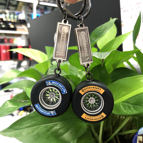 Car  2.2cm thick Rubber tyre key ring Key chain auto tire turbo key ring Car Styling Auto Wheel Rim Keychain ► Photo 1/6