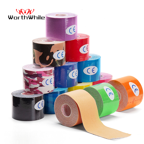 WorthWhile 5 Size Kinesiology Tape Athletic Recovery Self Adherent Wrap Taping Medical Muscle Pain Relief Knee Pads Protector ► Photo 1/6
